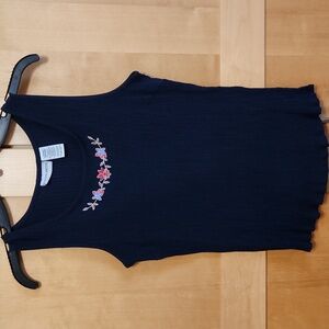 Jaclyn Smith Sleevless Navy Blue Top Women's